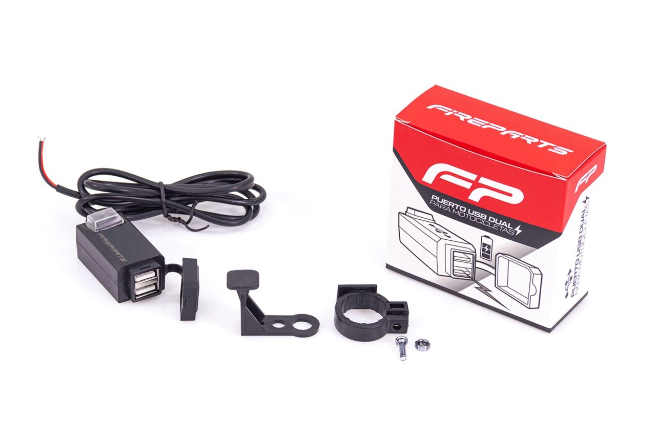 PUERTO CONEXION DOBLE USB PARA MOTO FIRE PARTS