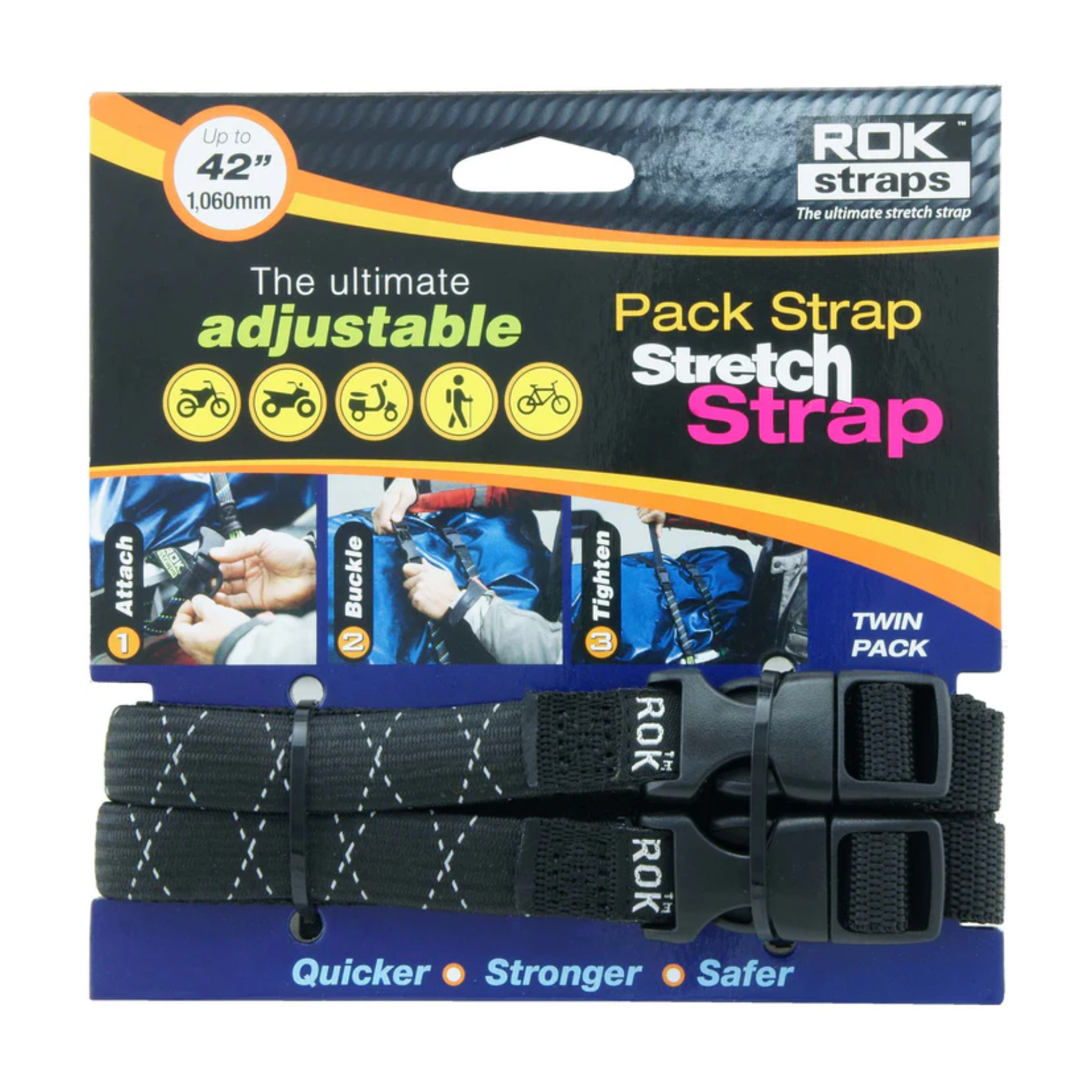 ROKSTRAPS16X1060MM NEGRO/REFLECTIVO