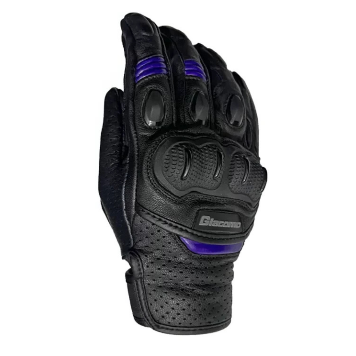 GUANTES GIACOMO EN CUERO STREET RACE NEGRO MORADO